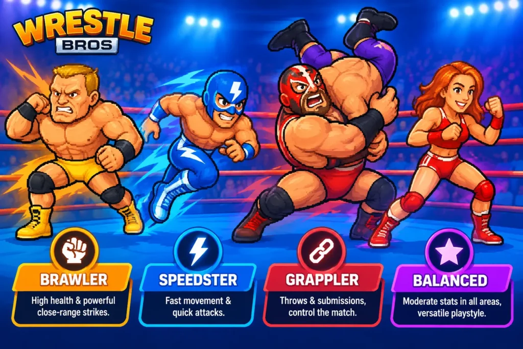 wrestle bros all characters